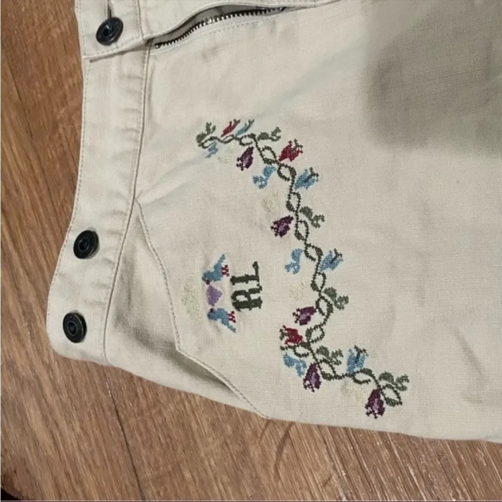Ralph Lauren Tan Vintage Embroidered Skirt